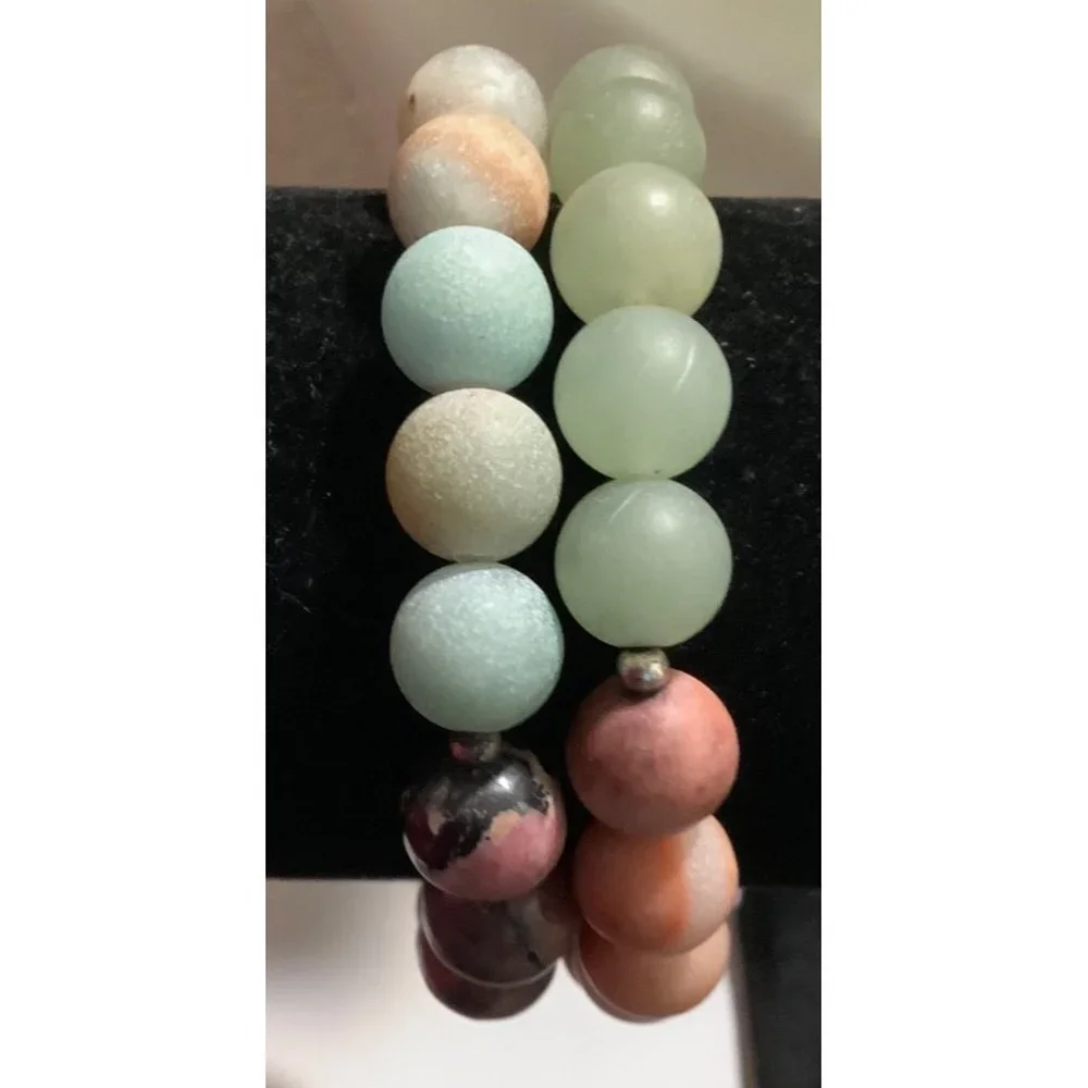 Set of Two Stone Bracelets -- 7.5